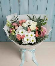 Букет цветов из:  Розы, Лизиантусы и Хризантемы в Терновском