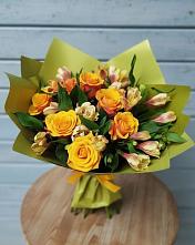 Букет цветов из:  Альстромерии и Розы в Терновском