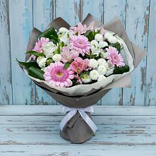 Букет цветов из:  Герберы, Альстромерии и Хризантемы в Терновском