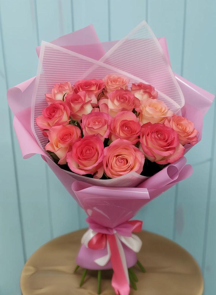 Букет 15 Розовых роз Равель в Терновском