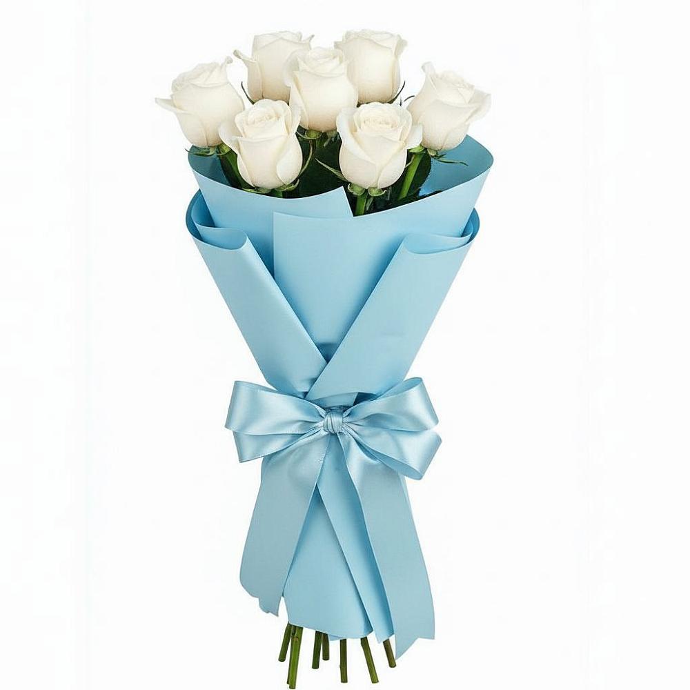 Букет 7 белых роз Проуд в Терновском