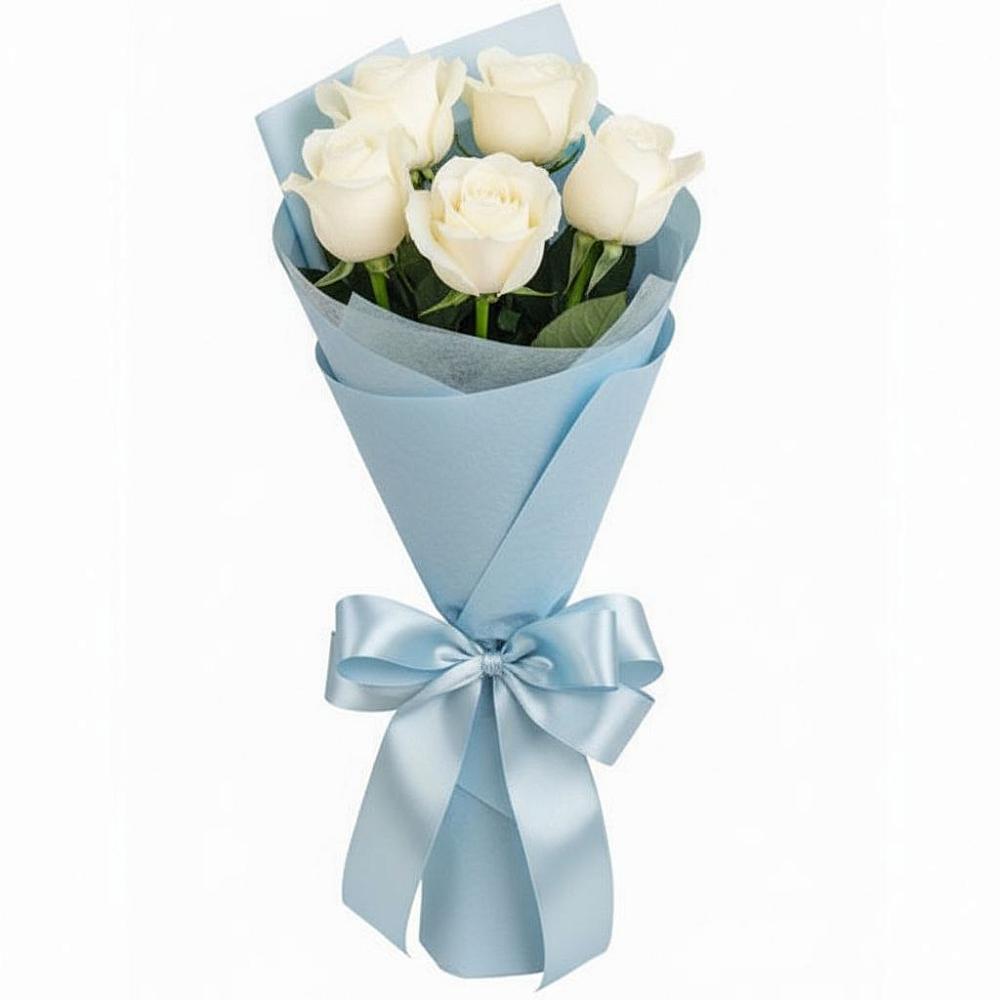 Букет 5 Белых роз Проуд в Терновском