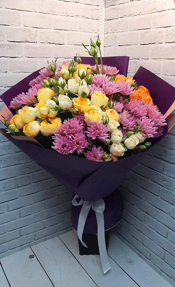 Букет цветов из: Хризантемы и Розы в Терновском