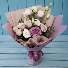 Букет цветов из:  Розы и Лизиантусы в Терновском