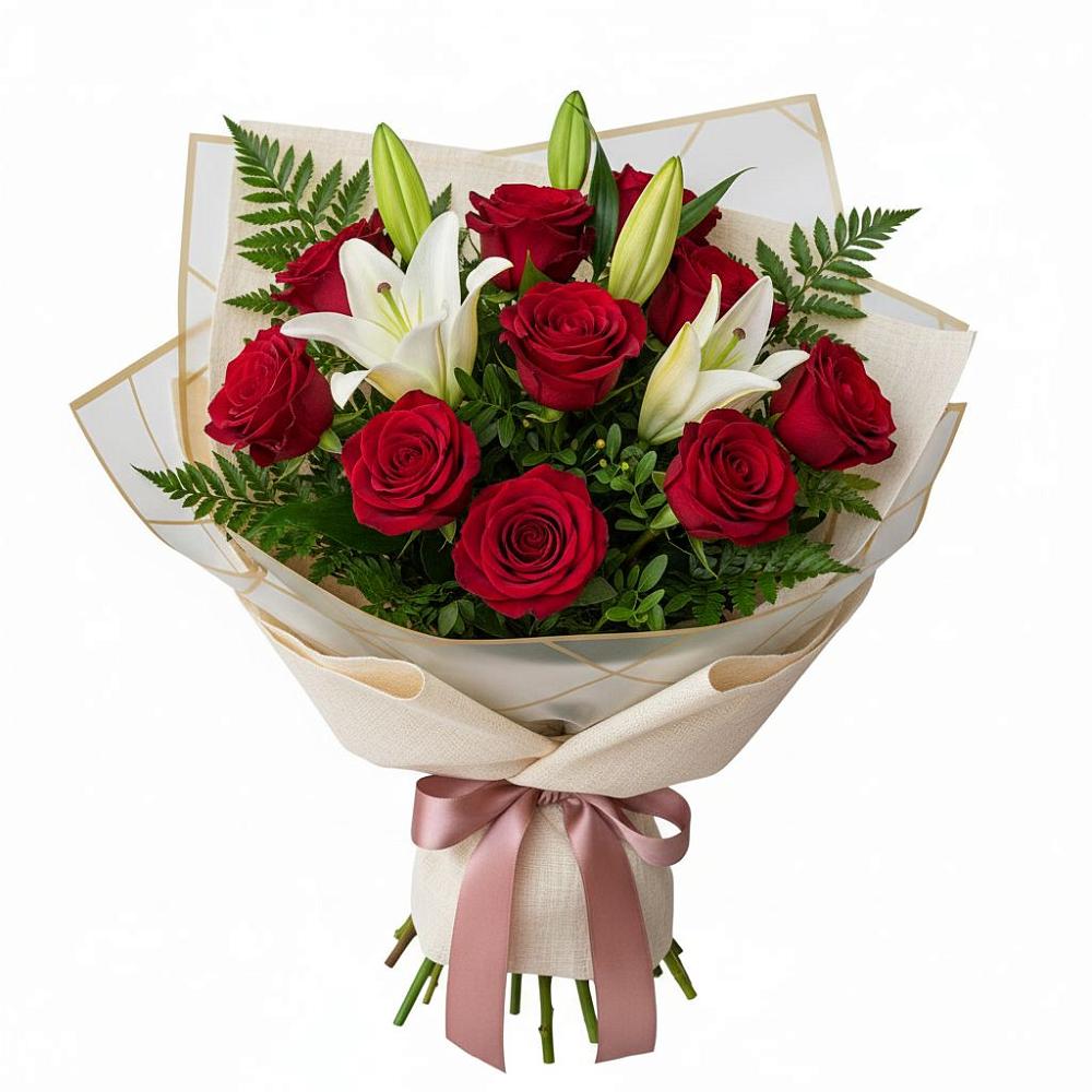 Букет цветов из: Лилии и Розы в Терновском