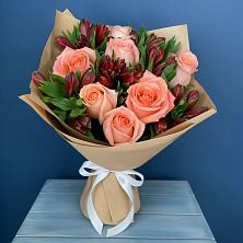 Букет цветов из:  Розы и Альстромерии в Терновском
