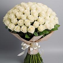 Букет 101 беля роза Белоснежка в Терновском