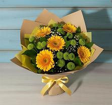 Букет цветов из:  Герберы и Хризантемы в Терновском