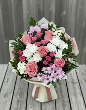 Букет цветов из:  Альстромерии, Гвоздики, Розы и Хризантемы #REPLACE_PRED# Терновском