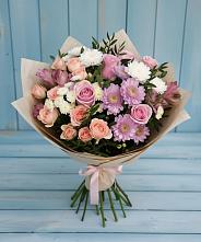 Букет цветов из:  Хризантемы, Розы и Альстромерии #REPLACE_PRED# Терновском