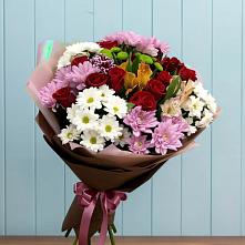 Букет цветов из:  Розы, Хризантемы и Альстромерии в Терновском