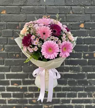 Букет цветов из:  Герберы и Хризантемы в Терновском