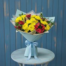 Букет цветов из:  Альстромерии и Хризантемы в Терновском