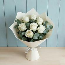 Букет Белые розы в Эвкалипте #REPLACE_PRED# Терновском