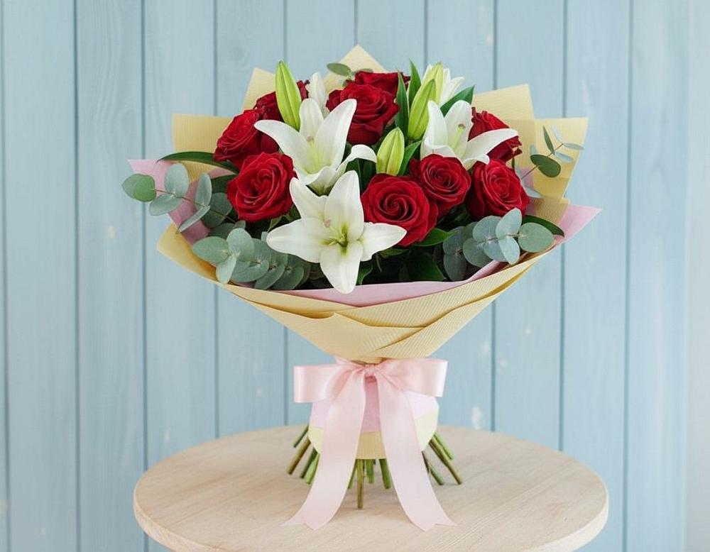 Букет цветов из: Лилии и Розы в Терновском